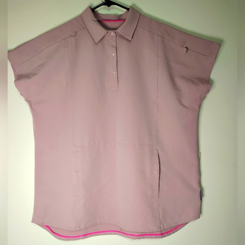 Movement by Butter Soft Mintaka scrub top, shirt collar, size L,mauve pink. - Picture 3 of 17